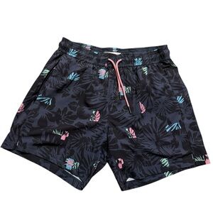 Tropical Print Men's Swim Trunks
